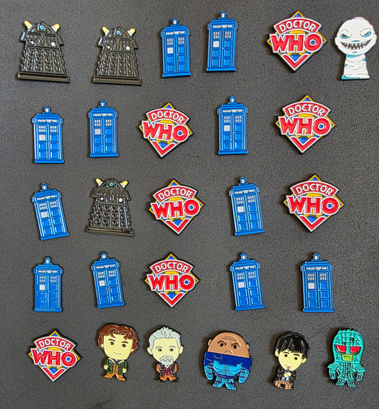 Dr Who pin badges